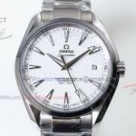 Perfect Replica Swiss Omega Seamaster Aqua Terra 150m White Dial Steel Watch 